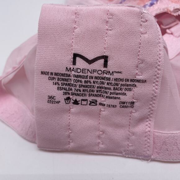 Maidenform Women's Pure Comfort Wire-Free Halter Bralette Daisy Flourish 36C - Picture 5 of 5